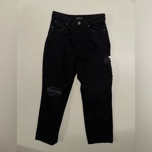 BOOHOO Black Flared Destroyed Jeans